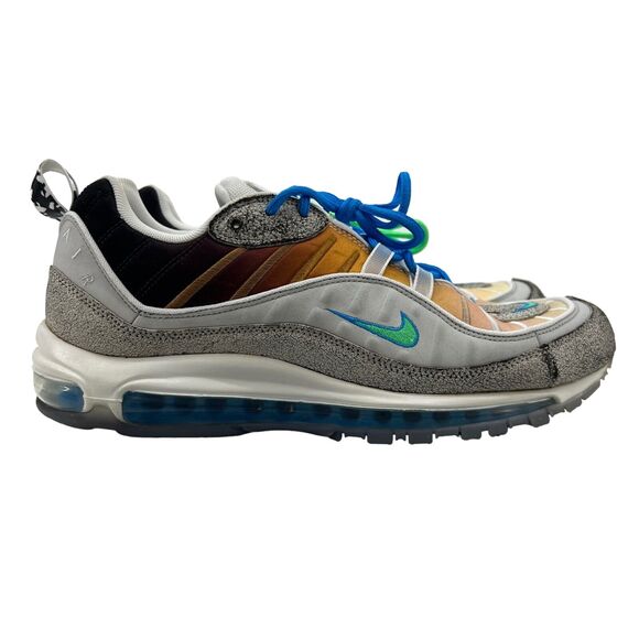 Nike Air Max 98 Sneakers Mens 12 On Air NYC LA Mezcla Grey Electro Green CI1502 - Picture 1 of 12